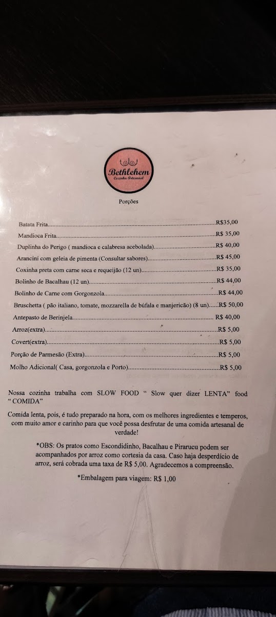 Menu Bethlehem Cozinha Artesanal-1